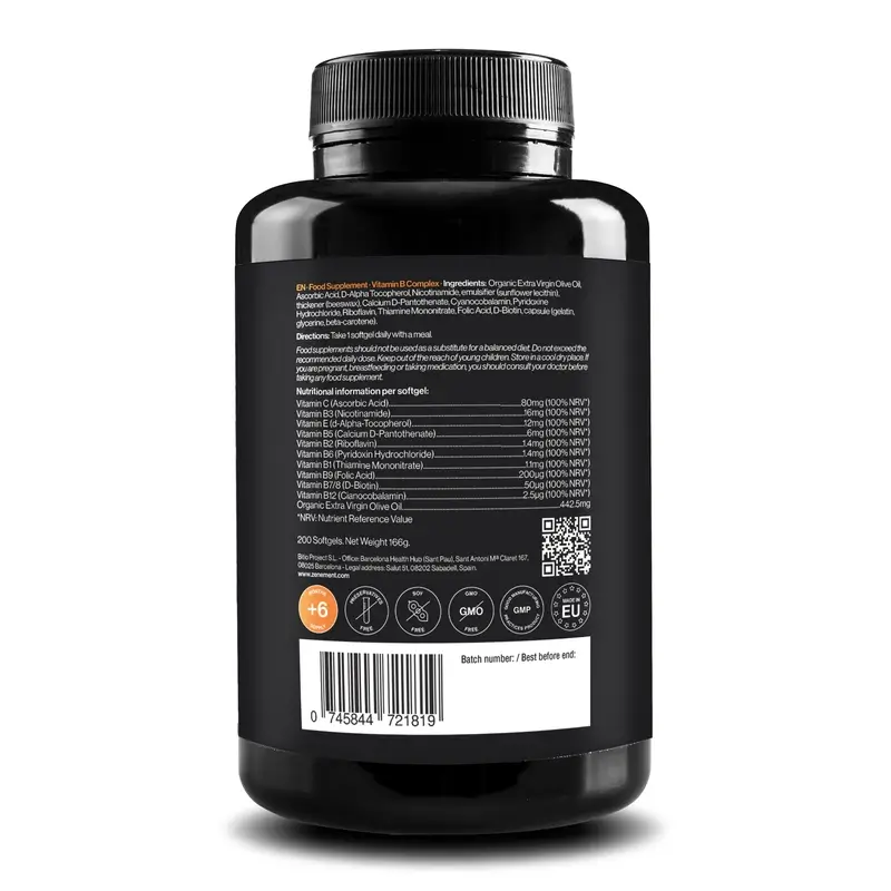 Zenement Complejo De Vitaminas B, 200 cápsulas blandas - Image 8