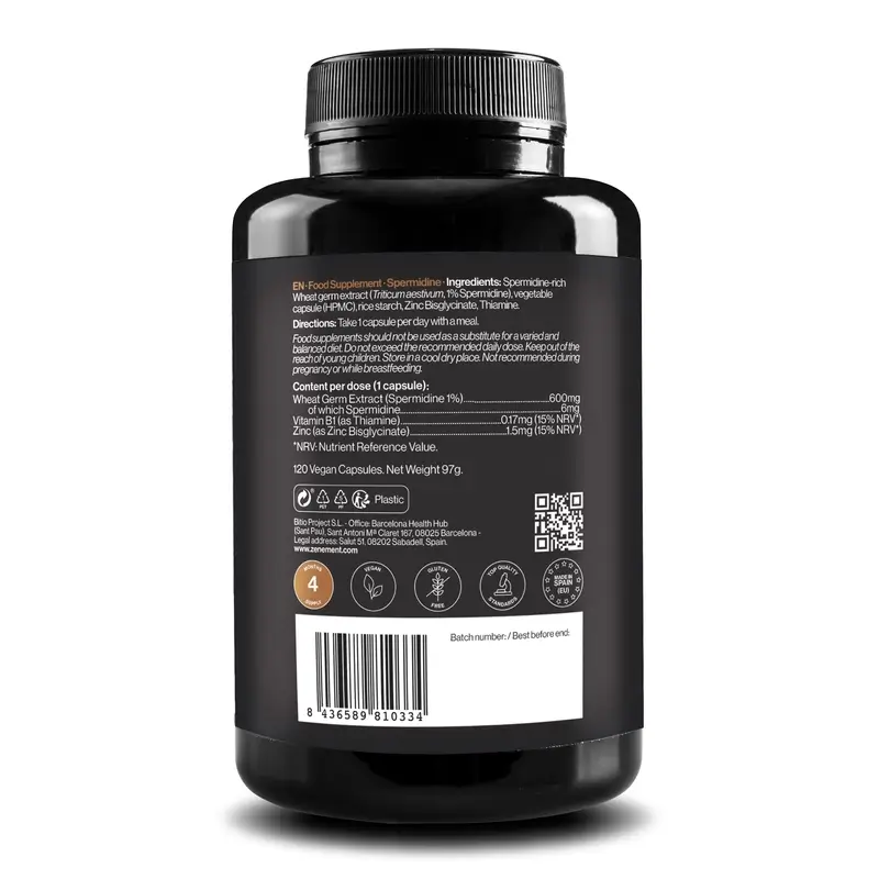 Zenement Espermidina 6 Mg, 120 cápsulas veganas - Image 2