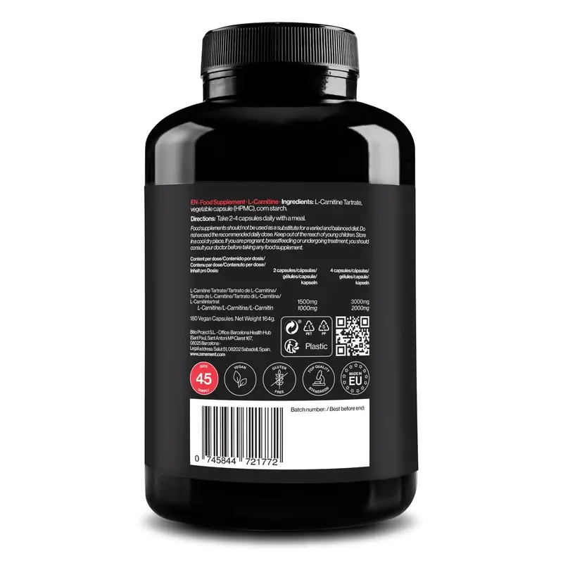 Zenement L-Carnitina, 180 cápsulas veganas - Image 3
