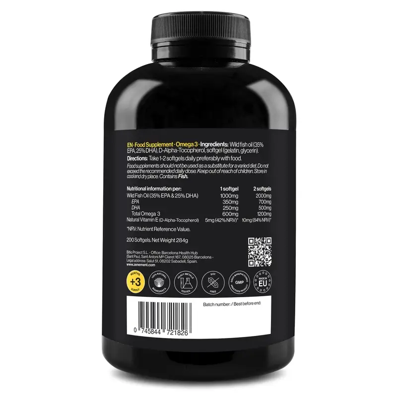 Zenement Omega-3 1000 Mg, 200 cápsulas blandas - Image 2