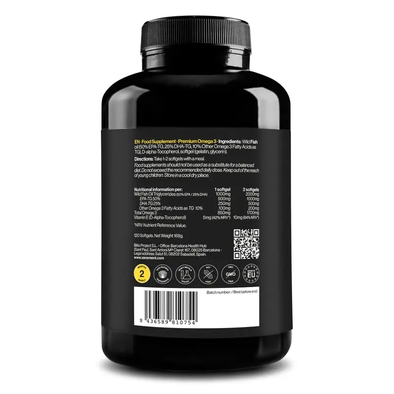 Zenement Omega-3 Premium, 120 cápsulas blandas - Image 2