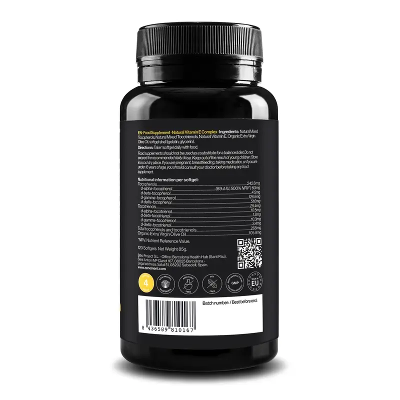 Zenement Vitamina E Natural Complex, 120 cápsulas blandas - Image 2